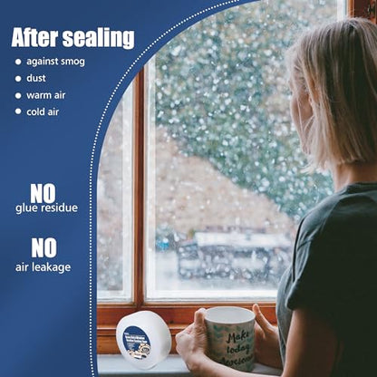 Breliter Heavy Duty Window Weather Sealing Tape - Transparent, 3 Inch Wide x 90 FT Long, Plastic, PEWST001 - size: 3IN x 90FT