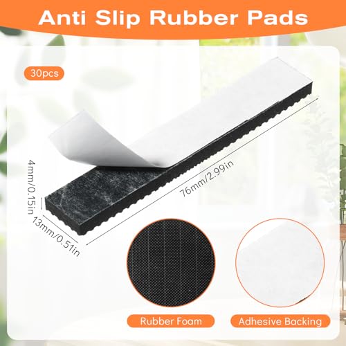 30 Pcs Non Slip Furniture Pads Furniture Grippers Hardwood Floors Thick Self Adhesive Feet Anti Slide Furnitures Floors Protectors Non Skid for Furnitures Legs for Keep Couch Stoppers