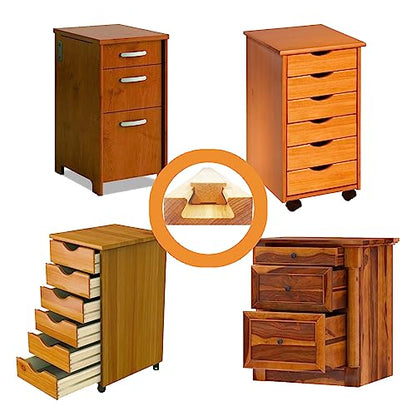 1 PCS Wooden Undermount Drawer Slides Classic Guide Center Mount Track 17.72 Inchs, Wood Drawer Glides Bottom Rails Replacement Kit