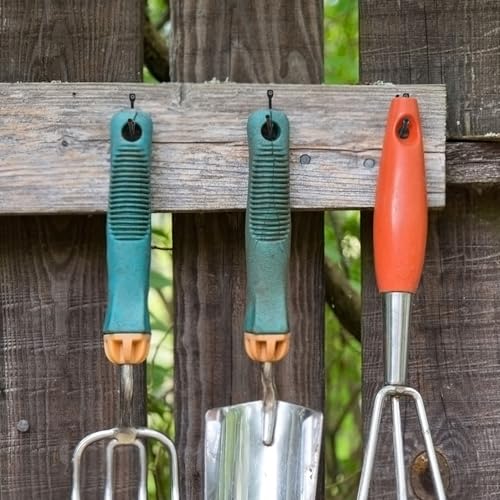 20pcs Heavy Duty Garage Wall Organizer Hooks for Tool and Garden Storage, Black Iron Strong Hanging Hooks for Garage and Outdoor Equipment