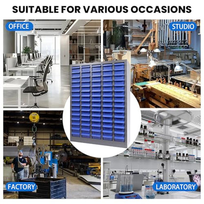 75 Drawer Heavy Duty Parts Cabinet,2mm Steel Frame & ABS Drawers with Labels/Divider,550Lbs Nut Bolt Screw Organizer for Workshop,Garage,Hardware Storage - size: Parts Cabinet：26" X 9" X35 inch
