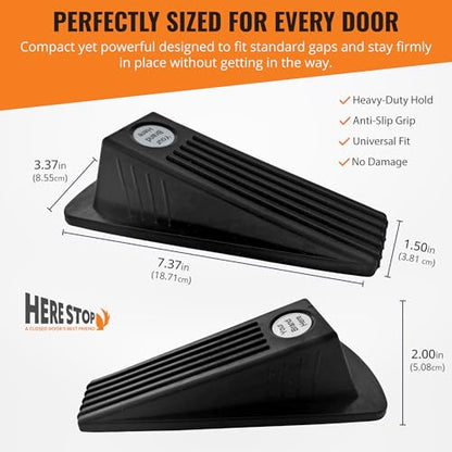 Door STOPPERS for Bottom of Door — Heavy Duty Rubber Wedge Stopper with Galvanized Metal Bottom Includes a Powerful Magnet with a Commercial Grade Adhesive Backing. Only brandable Stopper.