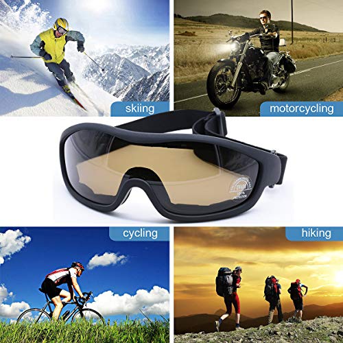 Viriber Motorcycle Goggles - UV Protective Outdoor Dust-proof Combat Goggles, Military Sunglasses, Tea - color: Tea