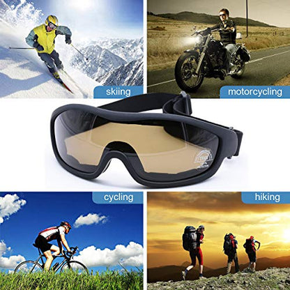 Viriber Motorcycle Goggles - UV Protective Outdoor Dust-proof Combat Goggles, Military Sunglasses, Tea - color: Tea