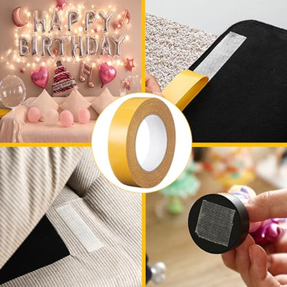 Qoqooice Double Sided Fabric Tape Heavy Duty Mounting Tape 1"/2“ x 50FT Resistente Clear Super Stick Tape with Fiberglass Mesh High Tack Strong Adhesive for Clothes Carpet Arts - size: 1 Inch and 2 Inch x50FT