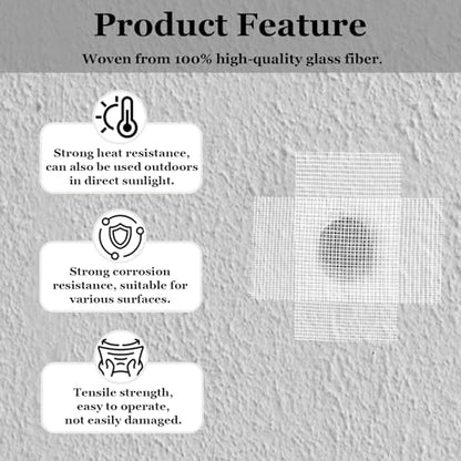 Acuteye Drywall Mesh Tape, 6IN X 90FT 100% Fiberglass 8 Mesh Drywall Repair Joint Tape Roll Self Adhesive for Patch Hole Wall Crack Seam