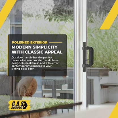 8.5" PGT Sliding Patio Glass Door Complete Handle Kit Set Replacement | Mortise Lock, Keepers, Screws, Latch Lever - 3-15/16" Hole Spacing - Fix and Repair Door Hardware - Bronze - color: Bronze