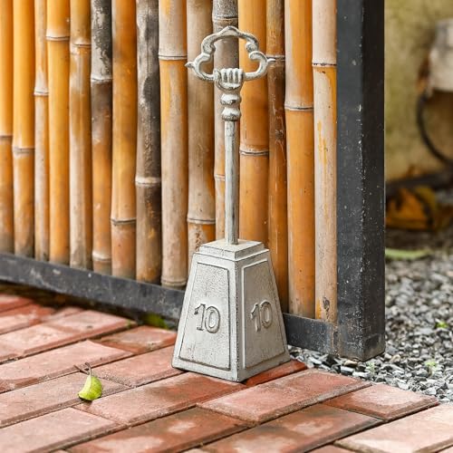 Door Stoppers for Bottom of Door with Handle - 5.3 Lbs Heavy Duty Floor Decorative Door Stop Wedge- Distressed White Cast Iron Doorstop - 16" H Tall - size: Distressed White - Wedge