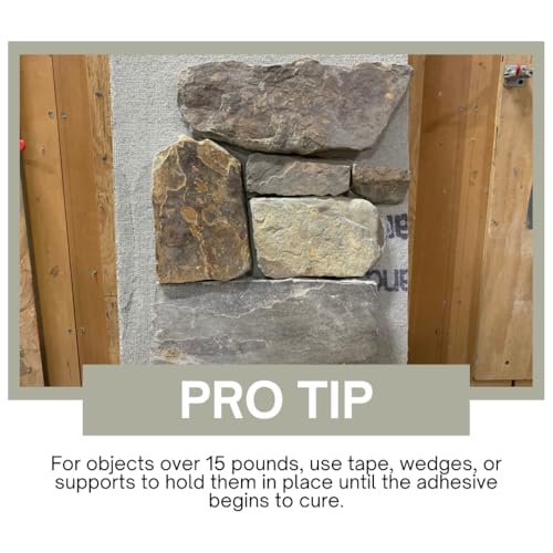 Rapid Loc Concrete and Veneer Bond - Stone Veneer Adhesive for Exterior or Interior, Waterproof for Stone, Tile, Wood, Concrete (9.5 Ounces)