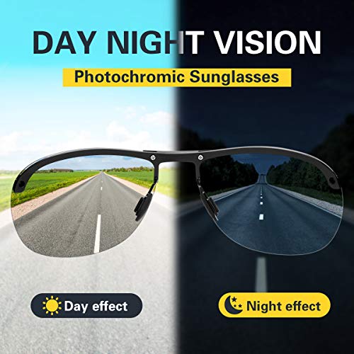 YIMI Men Photochromic Polarized Sports Sunglasses Cycling Fishing Driving Glasses UV Protection Eyeglasses Anti Glare Eyewear - color: 4302 Black