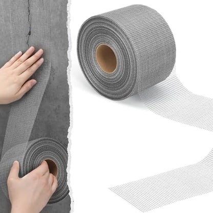 350 ft x 4 Inch Cement Board Joint Tape Self Adhesive Durable Gray Fiberglass Mesh Drywall Mesh Repair Tape for Cement Board Joints Repairing, Sealing and Strengthening - size: 350 Ft X 4 Inch