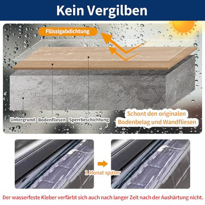 Polyurethane Waterproof Coating, Quadence Invisible Waterproof Sealant Transparent Anti-Leaking Insulation Adhesive for Roofs, Walls, Bathroom, Shower, Window Sills, Indoor & Outdoor Sealant 460ml