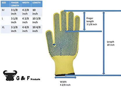 G & F Products 1670M Yellow Medium Cut Resistant Kevlar Knit Work Gloves - size: Medium (Pack of 1)