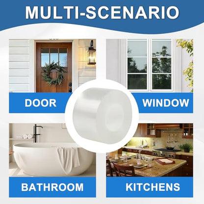 FOURGUN Window Sealing Tape 2IN x 33 FT Draft Isolation No Residue Removable Adhesive Waterproof Windows Doors Shower Glass AC Units Ideal for Winter Seal & Summer Cold Air Loss Prevention - size: 2 in X 33 Ft