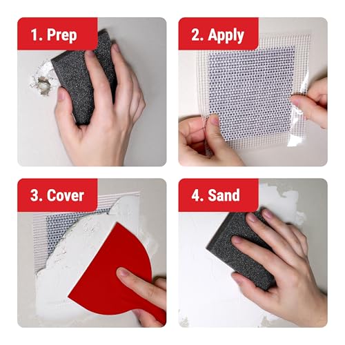 MaxPatch® 8 in. x 8 in. Aluminum Self-Adhesive Wall Repair Patch (3-Pack) – Expanded Perforated Rust-Resistant Aluminum with Strong Adhesive Backing for Interior Wall Repairs