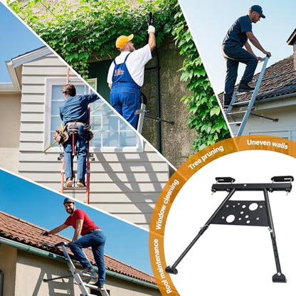 Ladder Stabilizer, Roof Ladder Stabilizer with Adjustable Legs 20.4-29.5" Built-in Tool Tray and Non-Slip Rubber Feet Suitable for Roof Gutters Roof Repairs Window Cleaning Snow Removal