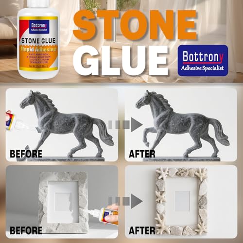 2 Pack Stone Glue, Marble Glue Heavy Duty for Granite, Artificial Stones & Tile, Clear Waterproof Stone Adhesive for Marble Repair & Craft Projects, Fast Drying, Strong - size: 2 Pake, style: Stone Glue