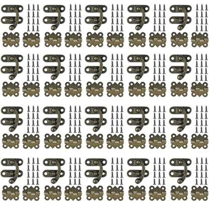 LEFTSTARER 40Pcs 1.2In Antique Cabinet Door Hinges, 20pcs latches with Screws, Bronze Butterfly Style, Small Hinges for Crafts Cabinet Wooden Jewelry Boxes (B.40 Butterfly Hinges + 20 B latches) - color: B.40 Butterfly hinges + 20 B latches