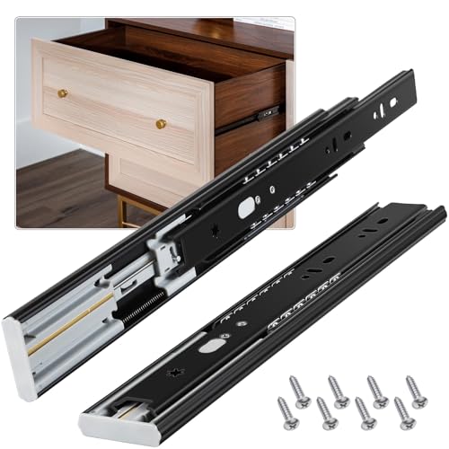 Soft Close Drawer Slides 1 Pair Full Extension 12 14 16 18 20 22 24 inch Side Mount Pull Out Kitchen Cabinet Rails Bracket Replacement Ball Bearing Tracks kit Guide Runner 100 LB Capacity - size: 14 Inch, style: Soft close-1 pair
