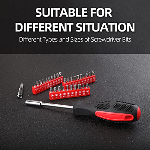 CARTMAN Home Tool Set Kit, Basic Household Hand Tools with Storage Case Dark Red - color: Dark Red