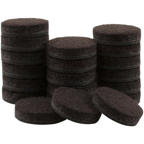 SoftTouch 3/4" Round Reusable Felt Furniture Sliders for Hard Surfaces, Noise-Reducing Adhesive Furniture Moving Pads for Beds, Sofas, Dressers, Set of 20, Black - color: Brown, size: 3/4 Inch (20 Count), style: Standard Pack