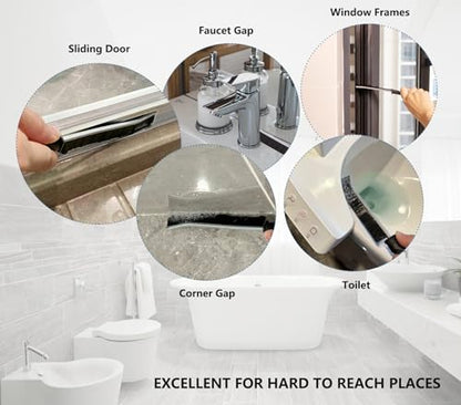 Ginsco 7 Pcs Hard Bristle Crevice Cleaning Brush Kit, Multifunctional Hand Held Gap Cleaning Tools for Small Corner Window Track Kitchen Bathroom