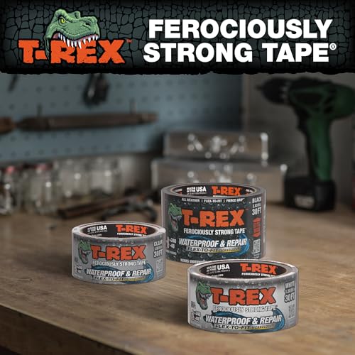 T-REX Flexible Waterproof Tape - Heavy Duty Adhesive Waterproofing Tape for Repair, Leaks, Roof Patches - Extreme Weather & UV Resistance - Black, 2.83" x 10 Yd (Pack of 1) - size: 2.83" x 10 Yd (Pack of 1)