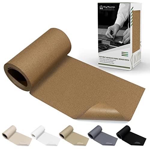 KING MOUNTAIN Canvas Iron on Patch,3"×60",Waterproof 100% Cotton Fabric Repair Patch,Used for Various Sofa,Tent,Clothes,Seats,Suitcases (Light Brown 1.0) - color: Light Brown 1.0, size: Canvas-3"x60"