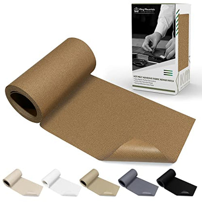 KING MOUNTAIN Canvas Iron on Patch,3"×60",Waterproof 100% Cotton Fabric Repair Patch,Used for Various Sofa,Tent,Clothes,Seats,Suitcases (Light Brown 1.0) - color: Light Brown 1.0, size: Canvas-3"x60"