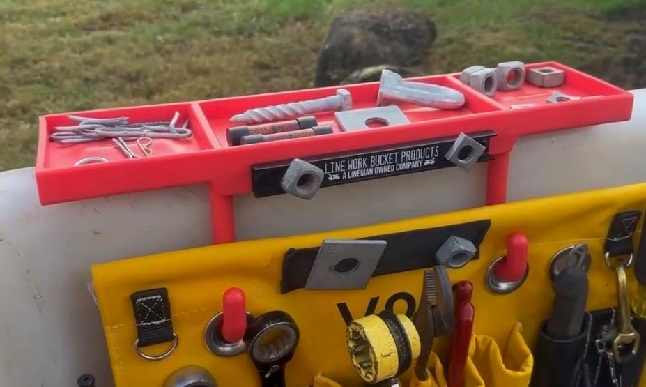 Flat Rack Tray for Utility & Lineman Buckets Glove-Friendly Work Tray with Raised Center for Small Parts Heavy-Duty Polymer Bucket Organizer