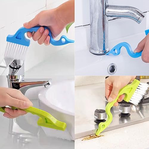 Cleaning Brush, 9 Pcs Hard Bristle Crevice Cleaning Brush Set for Kitchen Bathroom Toilet Grout Bottle Gap Window Tracks, Multifunctional Home Essentials Scrub Cleaning Tools - color: 01. Black(9p)