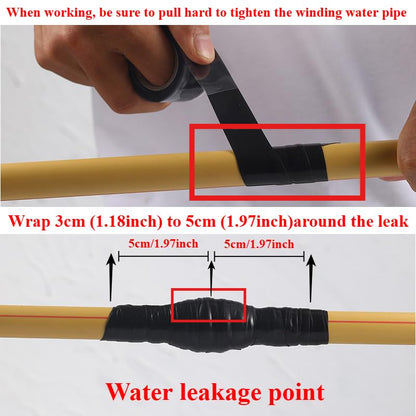Pipe Tape, Super Strong Waterproof Leak-Proof Sealing Repair Silicone Adhesive, Also Suitable for Repairing Other Items (White-2.5X150cm) - color: White-2.5X150cm