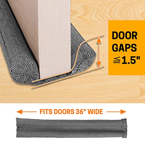 VISEMAN 36 Inch Under Door Stopper-Door Noise Blocker, Double Sided Door Stopper, Machine-Washable - color: Nylon-cotton Black and White