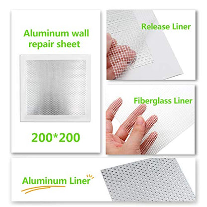 12pcs Drywall Repair Patch, 8" x 8" Drywall Patch Self Adhesive Aluminum Wall Repair Patch Kit - size: 8" x 8", 12 PCS
