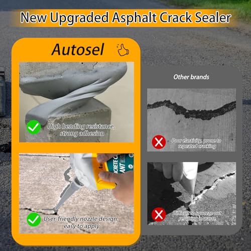 Concrete Crack Filler, High Elasticity Cement Crack Repair Sealant, Self-Leveling Waterproof Caulking Glue for Driveways, Walkways, Patios, Outdoor Concrete Joint Repair-4 PCS - style: 4.42LB