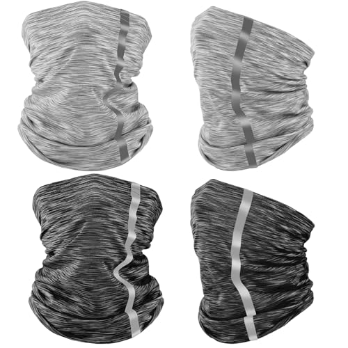 SATINIOR 4 Pcs Neck Gaiter Face Mask for Men Reflective Face Cover Scarf Summer UV Sun Protection Balaclava Bandana for Work - color: Deep Colors