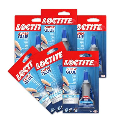Loctite Super Glue Gel Control, Clear, 0.14 fl oz Bottle, 6 Pack - Superglue for Plastic, Wood, Metal, Crafts & Repair, Cyanoacrylate Adhesive Instant Glue, Quick Dry - size: 6 Pack