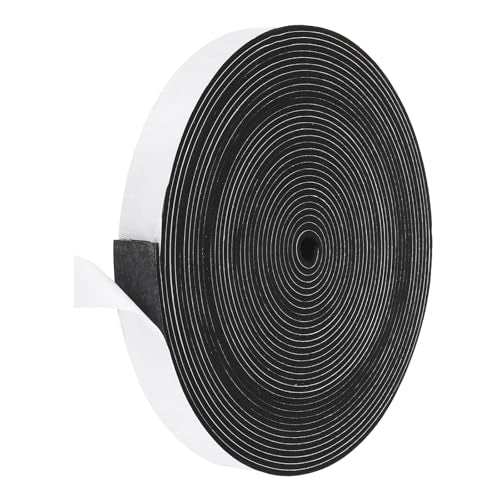 PATIKIL Weather Stripping Door Seal Strip, 1 Inch x 1/8 Inch x 40 Ft Self Adhesive Soundproof High Density Foam Tape Insulation for Door Window Air Conditioning, Black - color: Black, size: 1 Inch x 1/8 Inch x 40 Ft