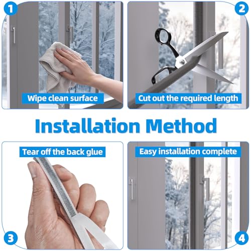 Weather Stripping Door Seal Window Seal - 20FT Brush Window Insulation Door Weather Stripping Anti-Draft for Door Insulation Soundproofing - size: 0.35" X 0.35" (20FT)