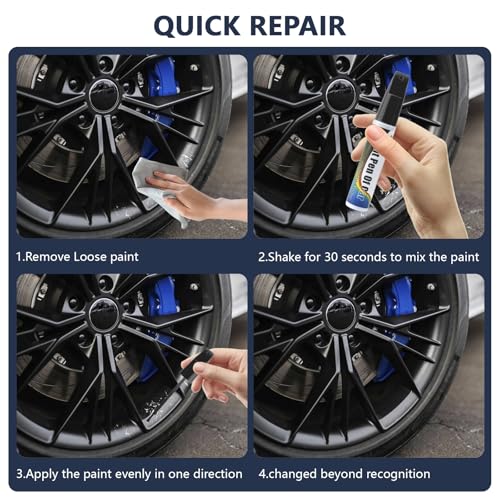 Car Touch-Up Paint Pen & Scratch Repair Marker & Eraser for Automotive Chips & Scratches, Dripless Paint Repair with Clear Coat & UV Protection, 0.5oz Universal Pen