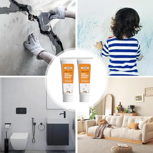 Drywall Repair Kit,2 Pack Wall Mending Agent,Wall Spackle with Scraper/Sandpaper,Wall Repair Paste Plaster for Wall Crack/Nail Hole