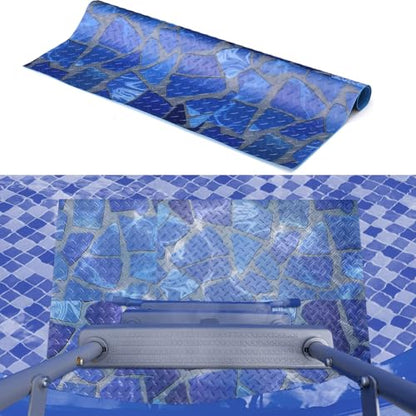 Drydiet Above Ground Ladder Mat, Swimming Protective Nonslip Step Pad with Texture, Pool Essentials Accessories for Floor Liners and Stairs, Marble Pattern (36 x 36 Inch) - size: 36 x 36 Inch