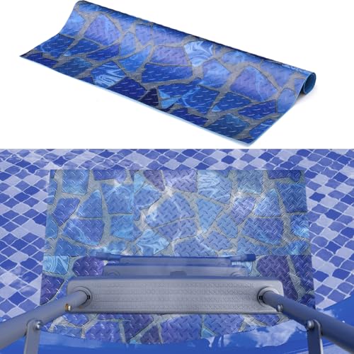 Drydiet Above Ground Ladder Mat, Swimming Protective Nonslip Step Pad with Texture, Pool Essentials Accessories for Floor Liners and Stairs, Marble Pattern (36 x 36 Inch) - size: 36 x 36 Inch