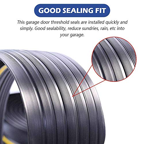20Ft/6M Universal Garage Threshold Seal Strip, Garage Door Bottom Weatherproof Strip Rubber DIY Weather Stripping Replacement, Not Include Sealant/Adhesive (Black-Yellow Line) - color: Black+Yellow, size: 20 Ft (No Adhesives)