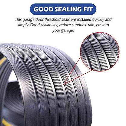 20Ft/6M Universal Garage Threshold Seal Strip, Garage Door Bottom Weatherproof Strip Rubber DIY Weather Stripping Replacement, Not Include Sealant/Adhesive (Black-Yellow Line) - color: Black+Yellow, size: 20 Ft (No Adhesives)