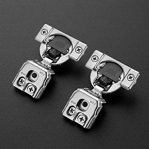 Ravinte 2 Pack 1 Pair 1-1/4 inch Overlay Soft Close Kitchen Cabinet Hinges Stainless Steel Adjustable Kitchen Hinges Satin Nickel Cabinet Hardware - size: 1-1/4 inch Overlay