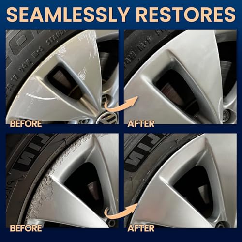Silver Wheel Touch Up Paint, Chrome Rim Paint for Curb Rash, Wheel Scratch Repair Kit for Chrome, Alloy, Aluminum, Enamel, Universal Silver Automotive Touch Up Paint Pen (1 fl oz) - color: Light Silver