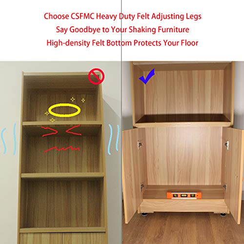 Adjustable Leg on Solid Wood Furniture Feet,Table and Chair Levelers Legs,5/16 in Bolt, 1.5 in Base Diameter (4 pcs)