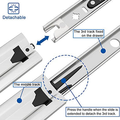 VADANIA 36" Soft Close Heavy Duty Drawer Slides, #VK2053, Up to 265lb Load Capacity, 3-Fold Full Extension, Ball Bearing, Side Mount, 1-Pair - color: #K53 - Soft Close, size: 36 Inch