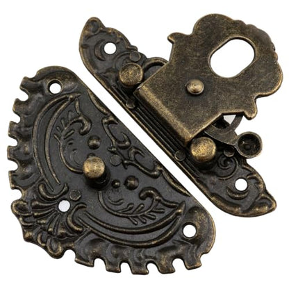 Green Bronze Jewelry Box Hinges and Latches Jewelry Box Latch for Jewelry Box Hardware 2PCS Latches and 4PCS Hinges with Matching Screw Kits 2 Set